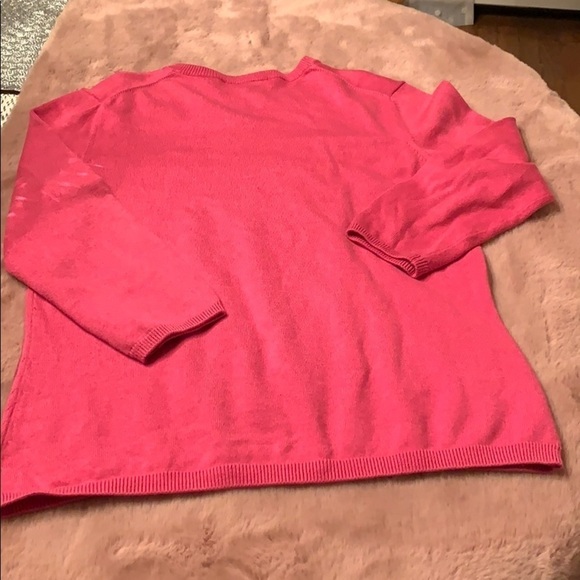 Lands' End Pink V-Neck Sweater Soft Knit - Picture 5 of 6